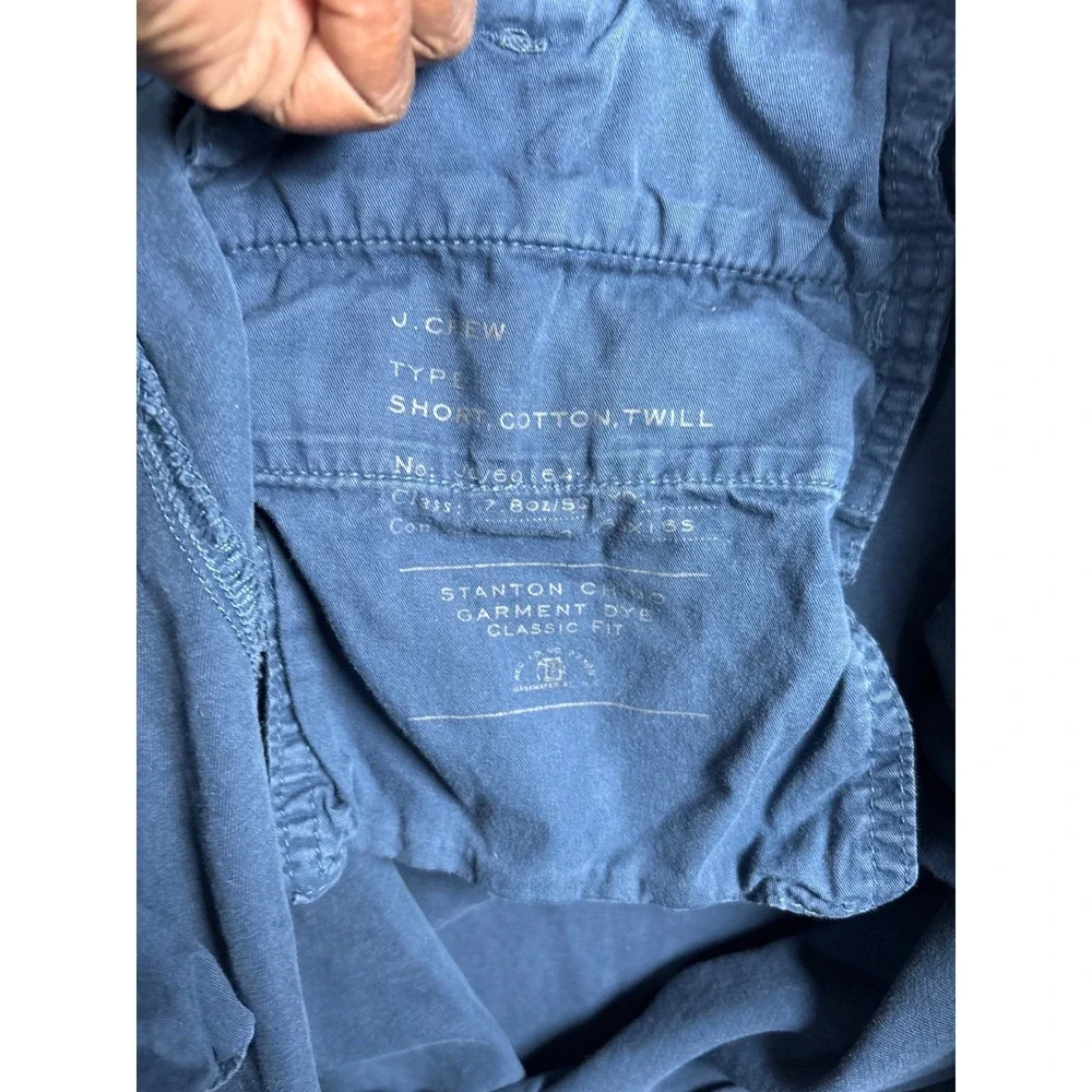 J Crew Stanton Shorts Navy Blue Chino Flat Front Mens Size 36‎